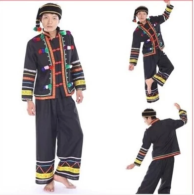 少数民族男装傣族舞台表演男装壮族佤族彝族瑶族苗族演出服装
