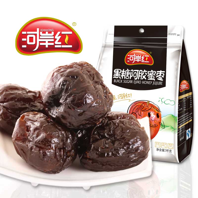 河岸红黑糖蜜枣1000g 阿胶贡枣蜜枣金丝枣独立小包装零食山东特产