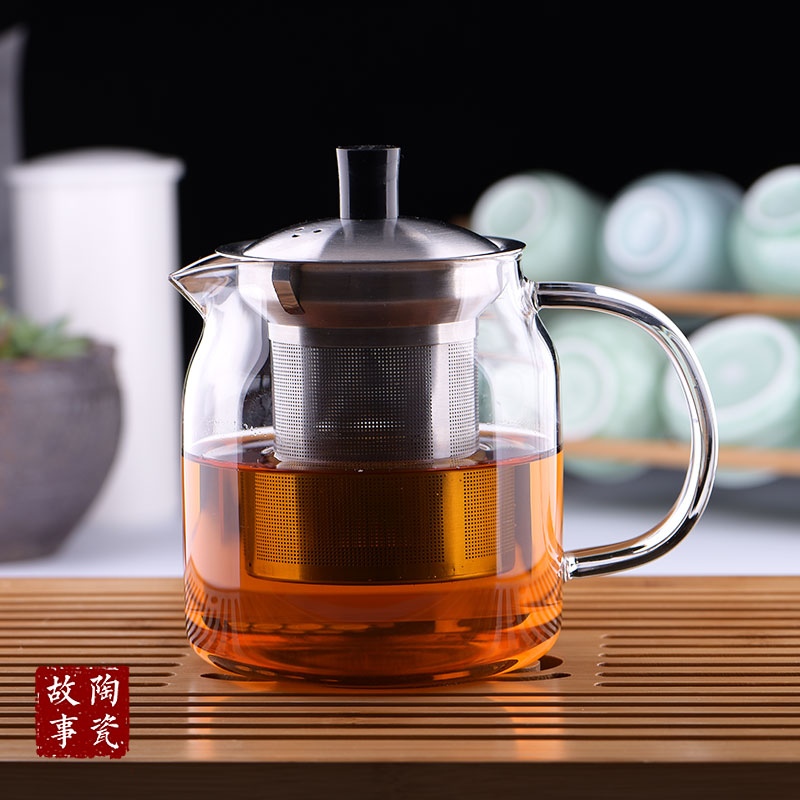 陶瓷故事泡茶壶高温耐热不锈钢过滤玻璃水壶功夫茶具器套装包邮