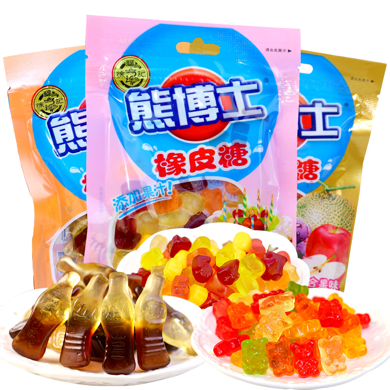 徐福记熊博士橡皮糖60g 果汁软糖多彩儿童果味