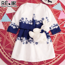 背心连衣裙雪花lolita小套装 包邮 日系软妹少女印花短外套