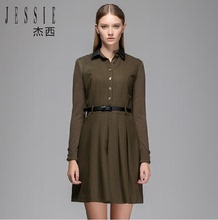 JUFGL111 连衣裙 2014秋翻领长袖 2289元 杰西JESSIE