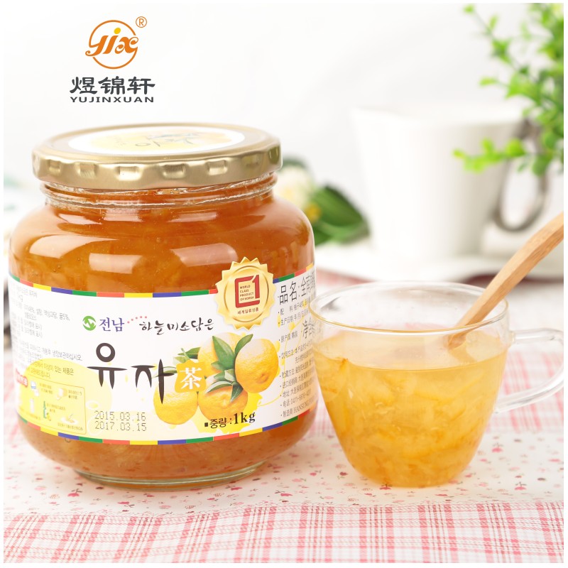 送勺 韩国原装进口柚子茶 韩国全南蜂蜜柚子茶1kg
