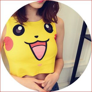 夏季新品chic智仙生同款白色打底皮卡丘卡通宽松圆领短袖t恤女潮