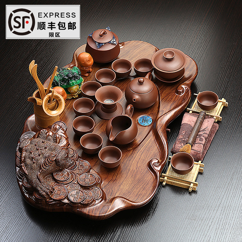 冰裂茶具套装特价包邮整套泡茶紫砂陶瓷功夫茶具茶盘茶台茶道茶海