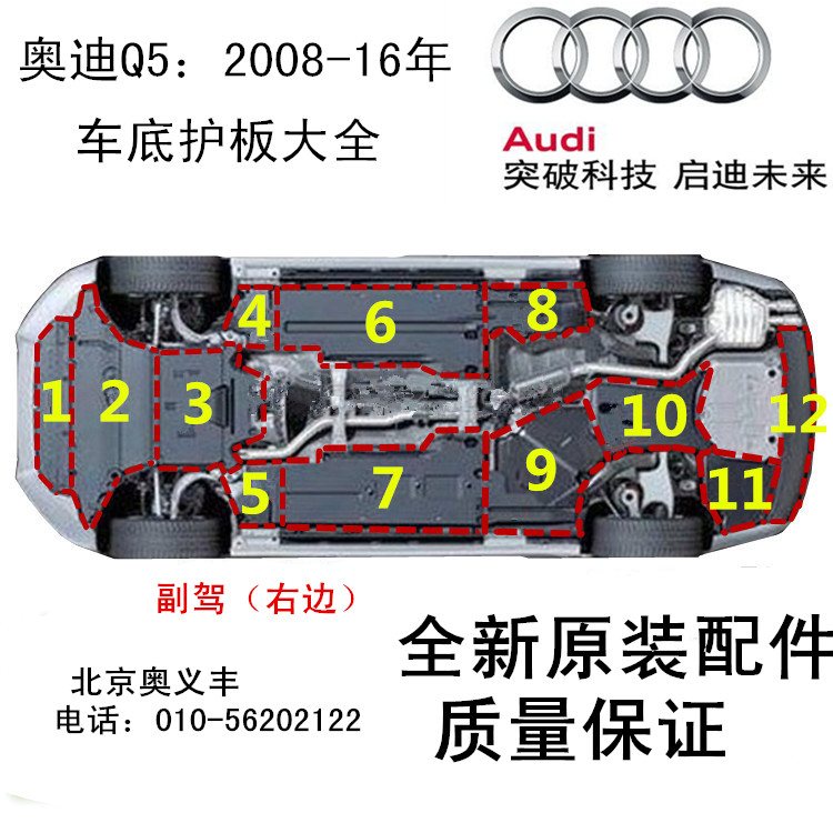 奥迪a4l q5 发动机 变速箱 水箱下饰板 车底护板 底盘