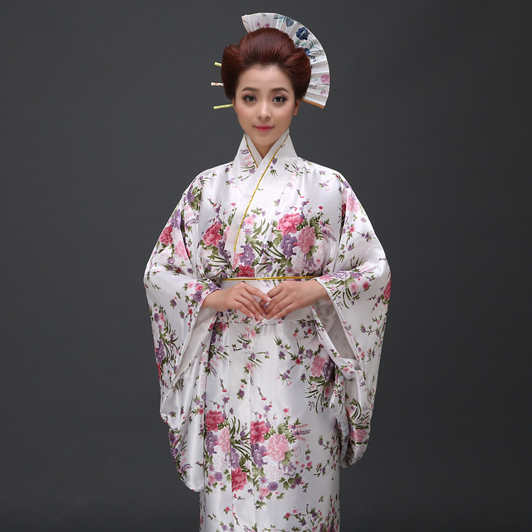 舞台演出服古装女日本武士服拍照写真和服女孩日本小碎花和服正装