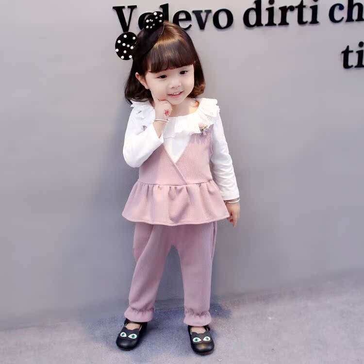 断码2017秋季1女童2岁女宝宝秋装2-3岁婴儿童装韩版休闲长袖套装