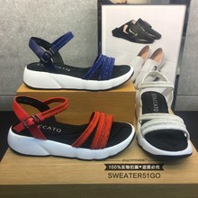 厚底羊反皮休闲女鞋 K2101 女凉鞋 思加图2017夏款 国内专柜正品