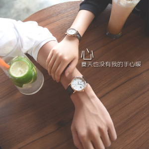 天王表情侣简约手表