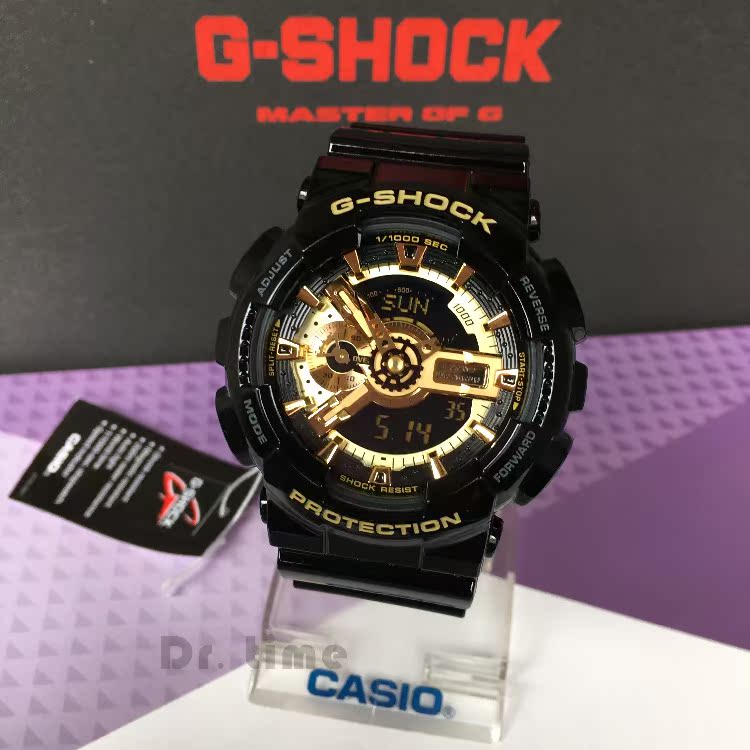 casio卡西欧g-shock电子表ga-110gb-1a 运动防水手表男gshock黑金