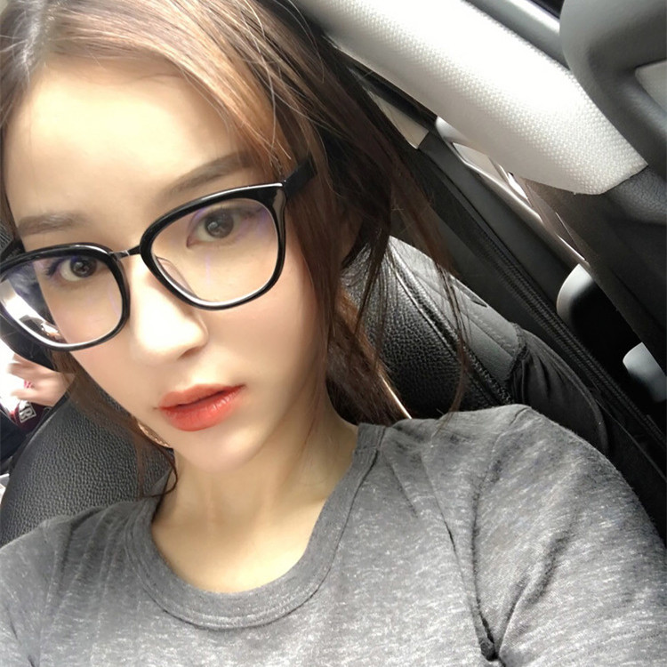 雪梨同款网红框架猫眼黑色方框圆脸平光眼镜潮人女素颜眼镜框男