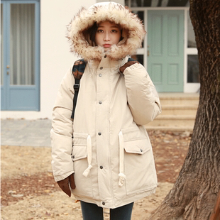 2016冬季新款韩版加厚棉衣外套女装中长款羊羔毛棉袄学生羽绒棉服