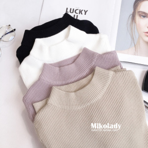 小高领修身显瘦针织打底衫