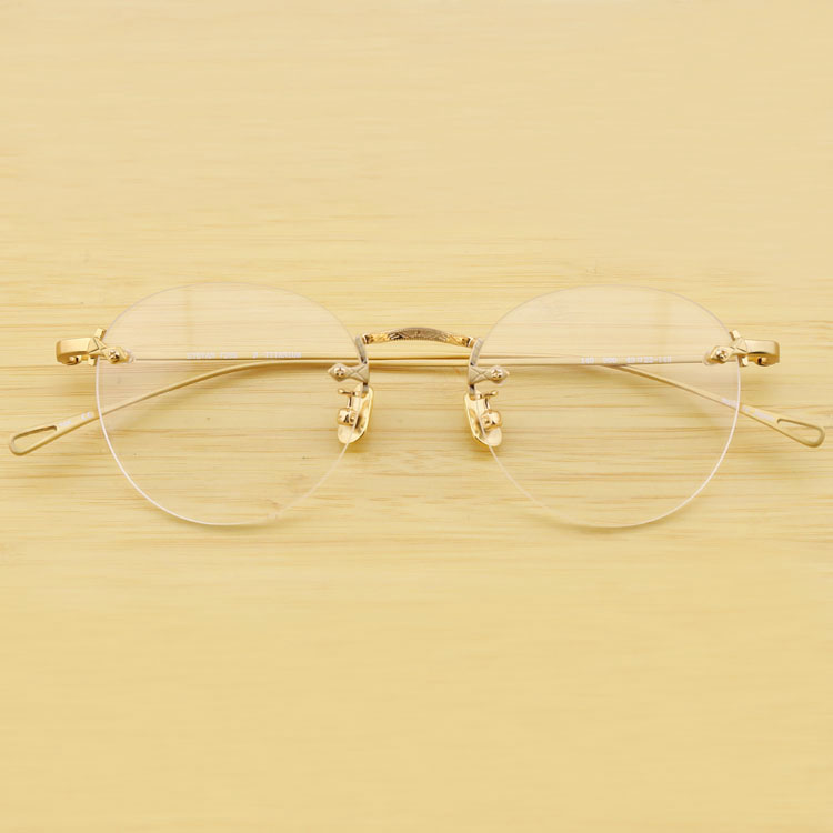纯钛β钛无框复古圆形眼镜框文艺超轻近视日本潮眼镜架男女7285