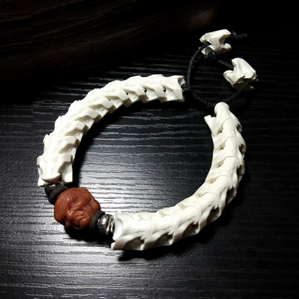 蛇骨津保真新款纯手工天然龙骨手链文玩手串辟邪转运蟒男女礼物