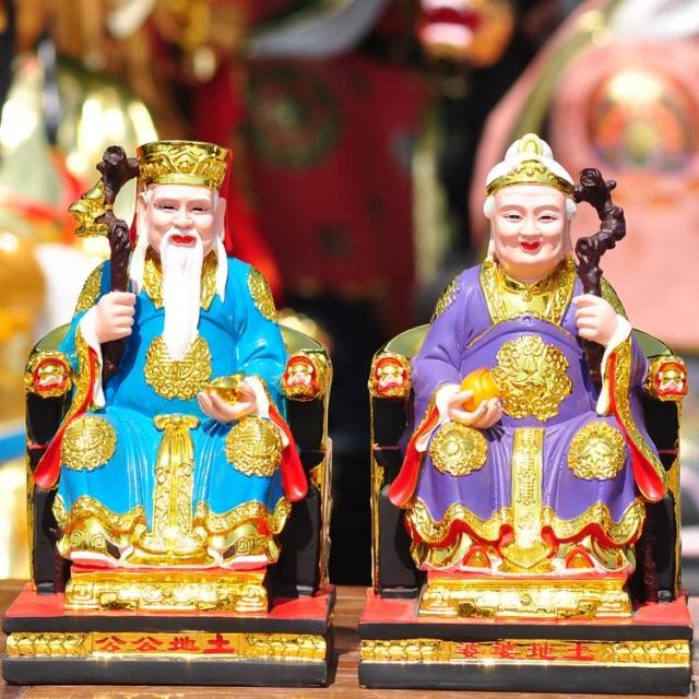 土地公土地婆土地爷土地奶福德正神树脂玻璃钢佛像神像贴金彩绘