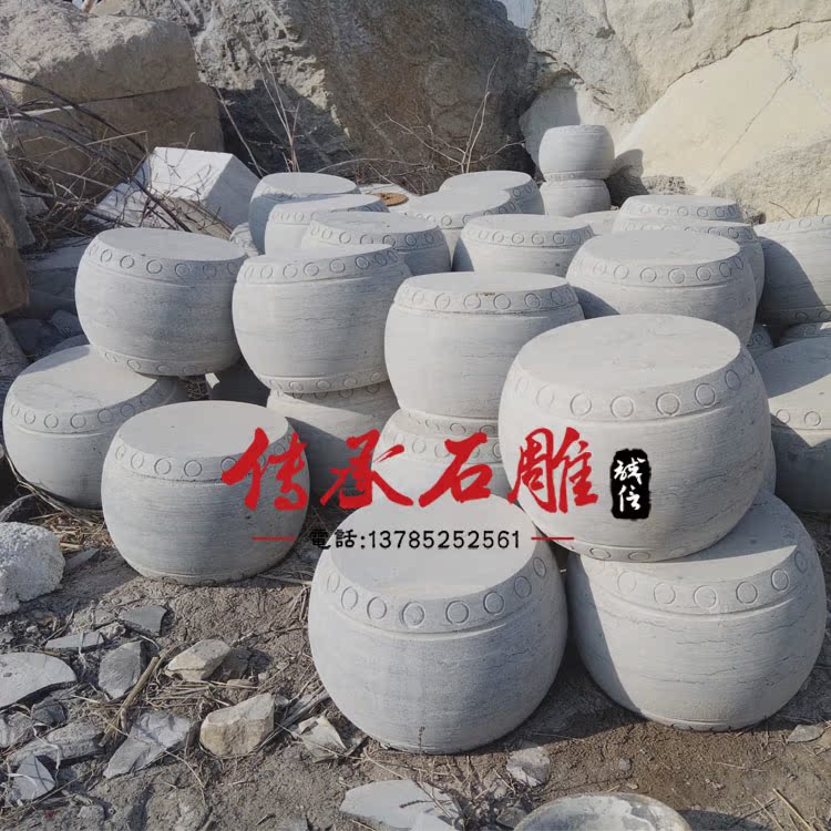石柱墩石墩石鼓墩 抱鼓石墩仿古石雕柱顶石 石雕古建柱础石鼓
