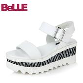 BKI31BL6 牛皮简约舒适厚底女凉鞋 百丽夏季专柜同款 Belle