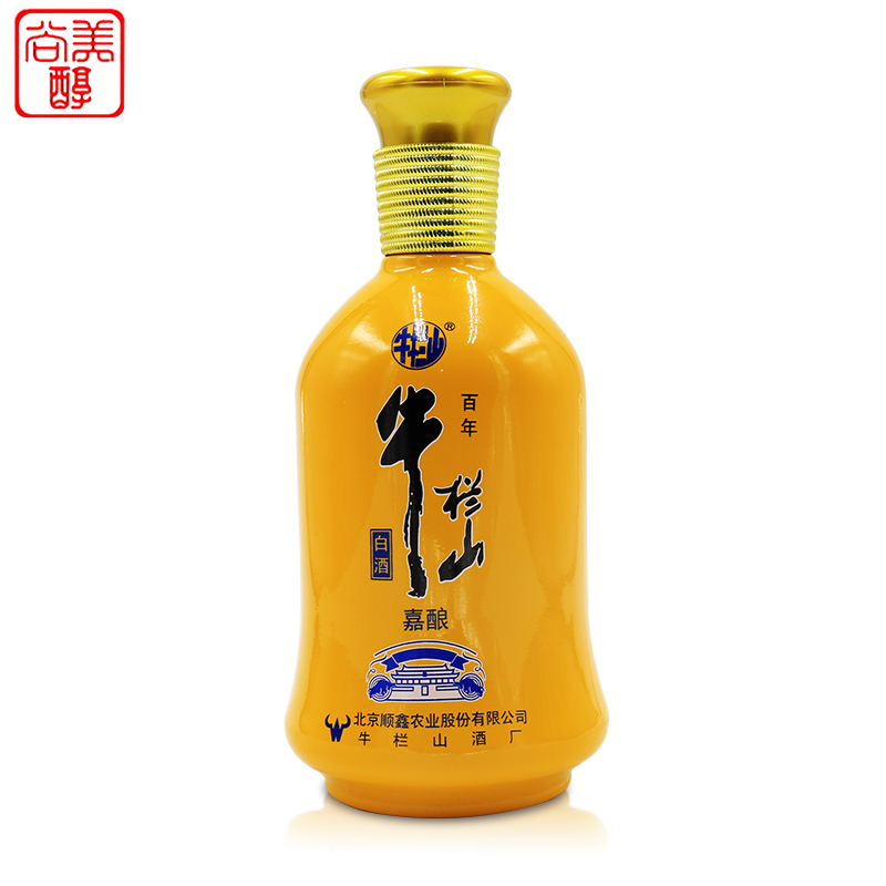 北京牛栏山二锅头白酒整箱 黄瓷瓶 嘉酿 45度 500ml*6