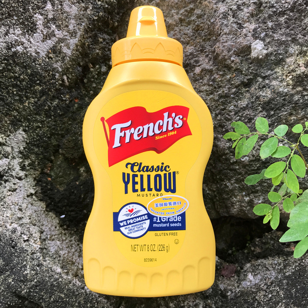 美国进口旗牌黄芥末酱热狗汉堡酱french"s yellow mustard 226g