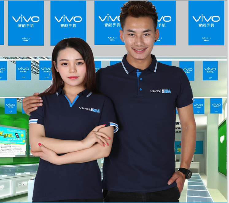 夏季新款华为vivo工作服定制圆领短袖t恤手机店工装衣