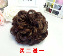包邮 仿真假发发圈盘发花苞头发包新娘卷直发包蓬松假发发圈全国