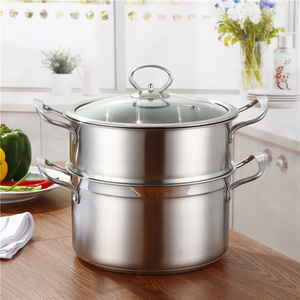 加厚复底304不锈钢小蒸锅