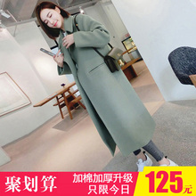 显瘦加厚潮 呢子大衣女毛呢外套中长款 春秋装 过膝修身 韩版 2017新款