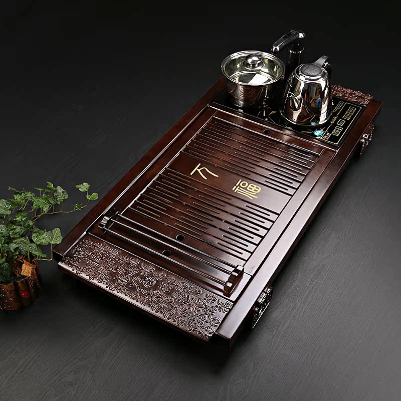 新品 实木制茶盘带电磁炉套装特价 茶台储水排水托盘大号茶具茶道