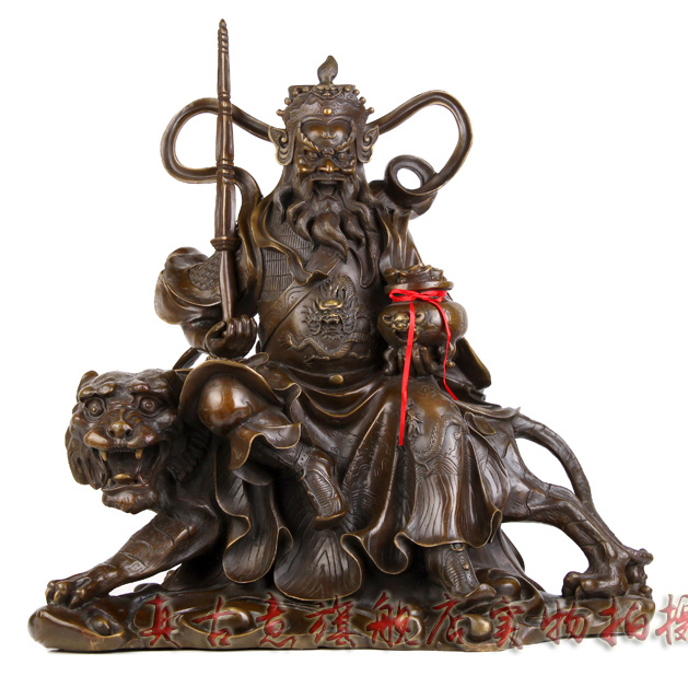 武财神赵公明神像文财神骑虎像纯铜像开光招财五路财神爷佛像道教