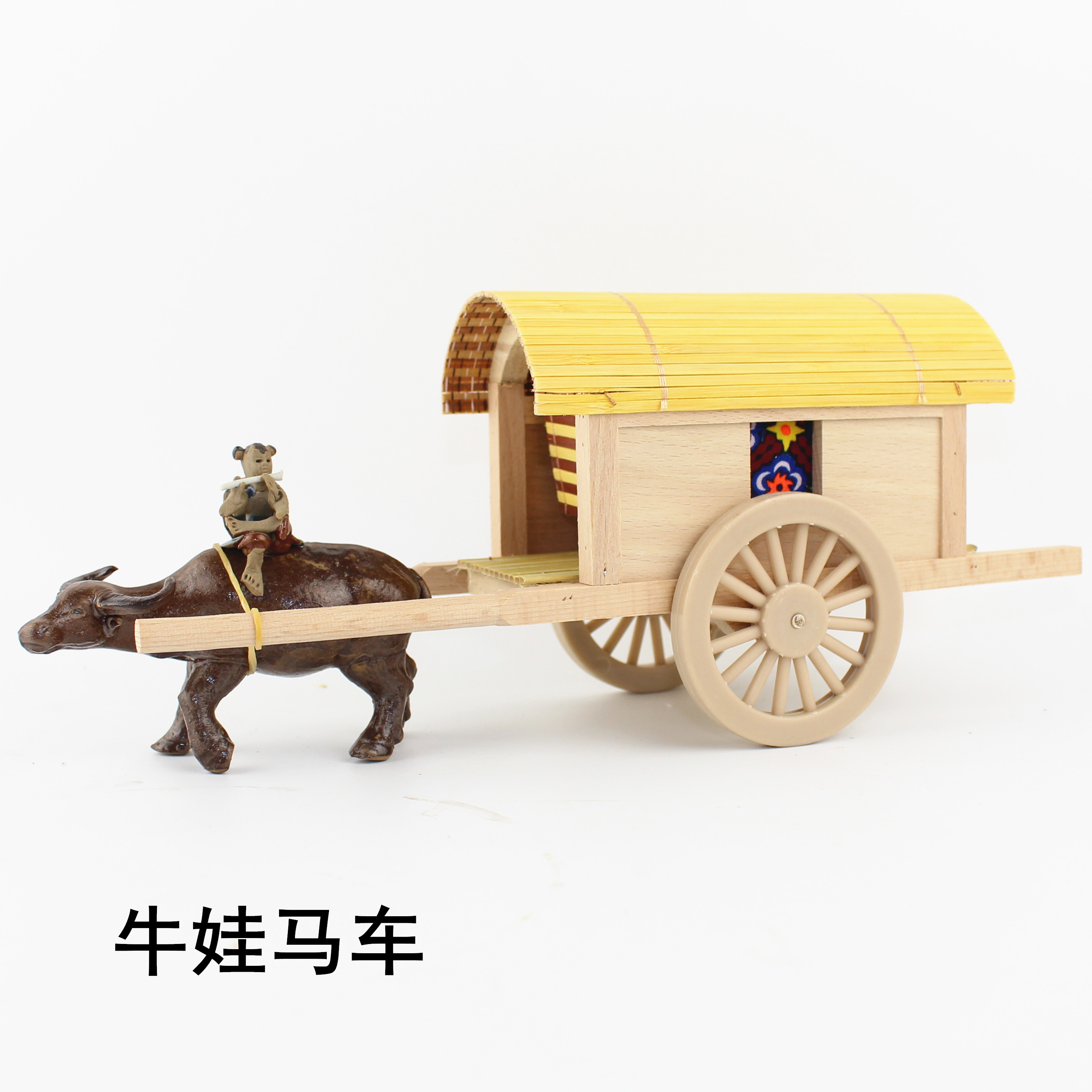 木制马车模型工艺品家居装饰摆件创意手工实木活动礼品包邮