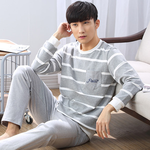 【春秋纯棉男睡衣图片】春秋纯棉男睡衣图片大