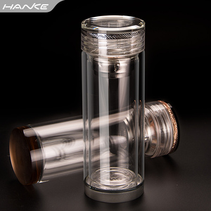 韩科双层玻璃杯过滤茶杯