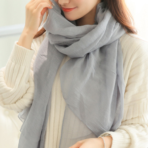 女士超长款棉麻围巾披肩