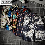 【3件装】夏季花短裤男士休闲裤大裤衩中裤薄款五分裤子沙滩裤潮