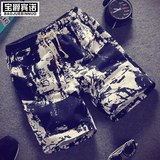 夏季沙滩裤男士短裤休闲裤夏天大裤衩宽松中裤直筒运动五分裤子潮