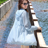 jcjk防晒衣女中长款2017夏季外套大码沙滩防晒服透气连帽夏装潮