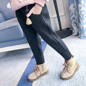 冬装女童加绒加厚长裤