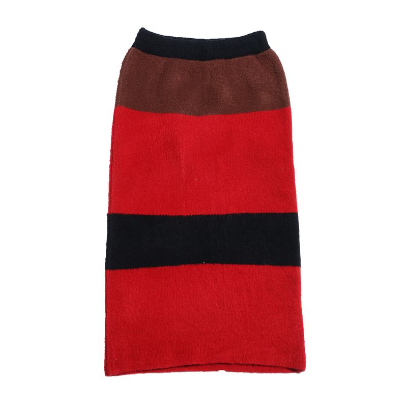 周扬青 毛线包臀长裙半身裙一步裙春针织拼接