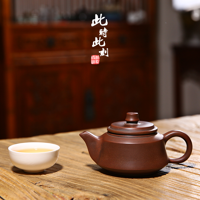 坭兴陶茶壶广西钦州坭兴陶茶壶光身柱础壶纯手工坭兴陶泡茶壶茶具