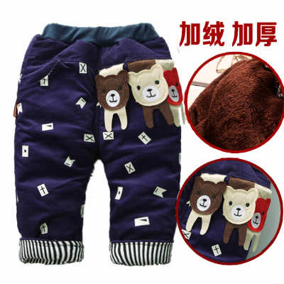 男童棉裤儿童加绒加厚1-3岁外穿2冬灯芯绒宝宝