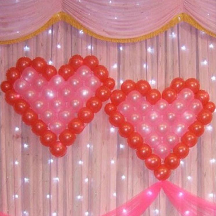生日 婚房造型爱心气球网格 心形网格气球布置装饰 气球网格