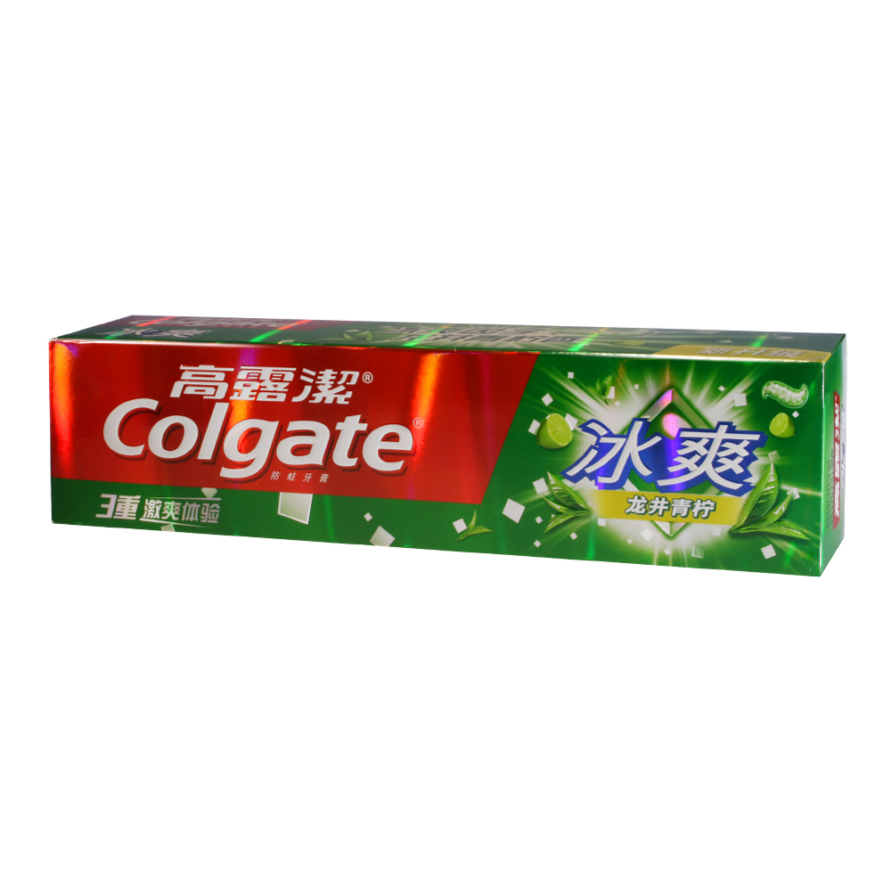 高露洁牙膏 冰爽天然茶香120g/180g含冰爽珠子 持久清新