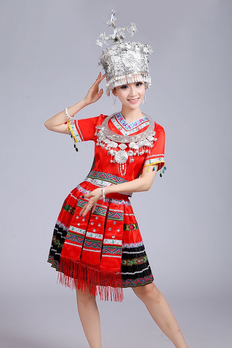 云南贵州少数民族演出服土家族舞蹈服装壮族服装苗族演出服