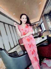 大花朵波西米亚性感抽绳连衣裙长裙女 实拍2017夏季新款