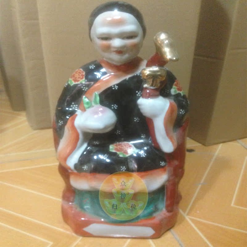 众神陶瓷色彩黑老太太陶瓷黑妈妈护法仙陶瓷佛像道教神像供奉用品