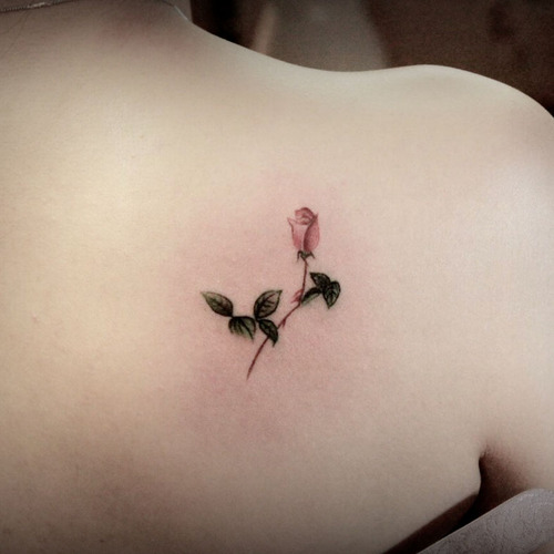 纹客范手绘玫瑰花 小清新 防水纹身贴 花朵 后背 手腕