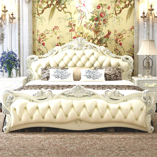 欧式床双人床1.8米实木床公主床储物法式主卧家具婚床雕花奢华1.5
