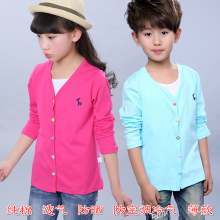 外套 百搭空调服防晒衣中大童全棉薄款 韩版 男女儿童春夏纯棉开衫